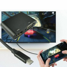 USB C to HDMI 4K & VGA TV HDTV LCD Screens to Smart Phones Converter Adapter HUB