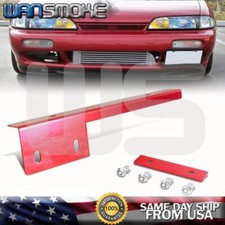 Nuevo JDM Rojo Universal Parachoques Delantero Placa de Matrícula Soporte Soporte Barra