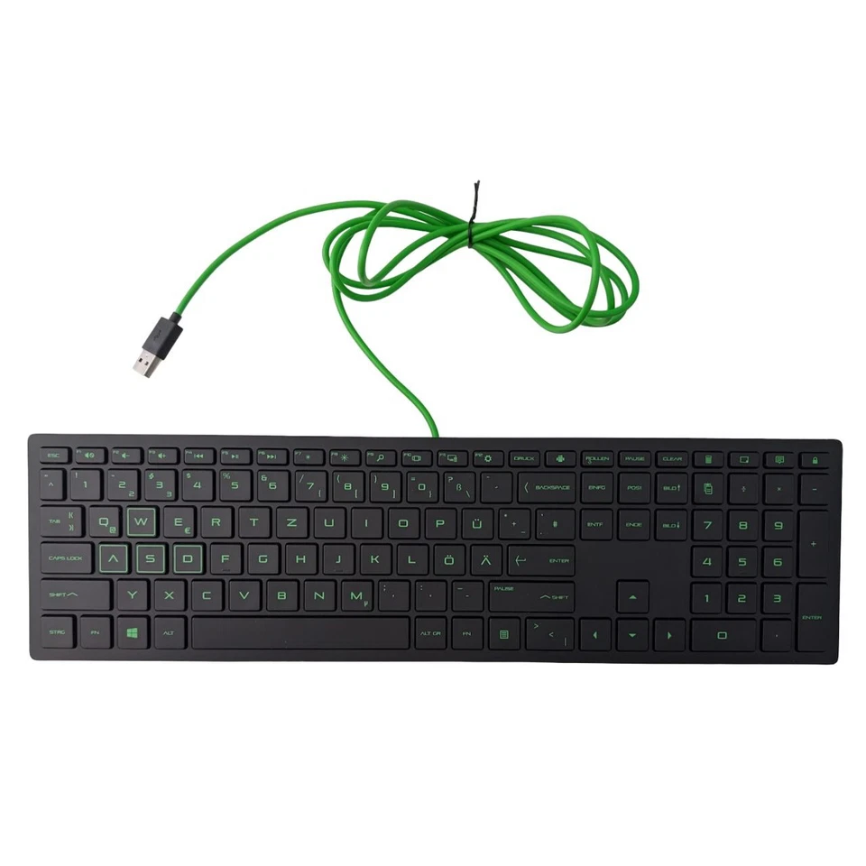 HP Pavilion Power Gaming Keyboard QWERTZ German localized Black/Green USB 1.8m