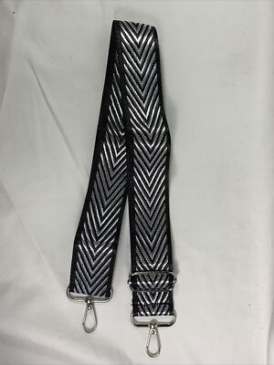 Silver/Black Chevron Style Bag Straps ( 42'' Total Length)