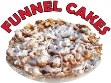 FUNNEL CAKES VINYL DECAL (CHOOSE YOUR SIZE) CONCESSION STANDS BOARDWALK SHOPS