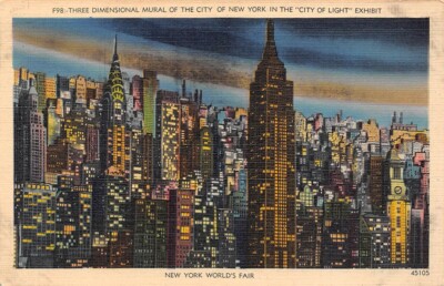 F98 Three Dimensional Mural City of New York World's Fair Light