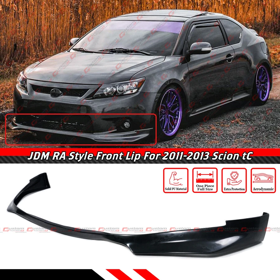 Divisor de alerón labial de parachoques delantero sin pintar estilo JDM RA 2011-2013 Scion tC Foto 2 de 4