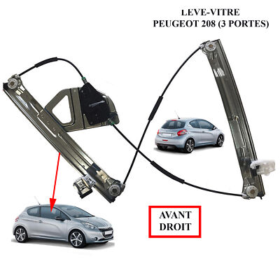 Mécanisme De Lève-vitre électrique Avant Droit Pour Peugeot 208 3 Portes - Neuf - Réf. 9673155180
