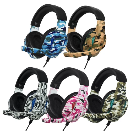 VYBE CAMO WIRED GAMING HEADSET WITH LED LIGHTS AND MIC - VYCH0