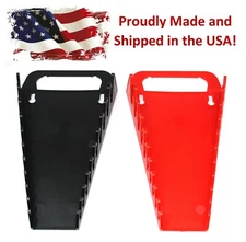 Black & Red Plastic Portable 10-Tool Wrench Gripper Organizer Tray Holder Kit