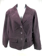 FDJ French Dressing Purple Blazer Jacket Womens 6 Velveteen? Velvet 90s Academia