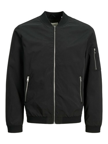 Chaqueta Bomber Para Hombres Jack & Jones Nueva Ligera Cremallera Completa Negra Azul Marino Gris Verde - Imagen 2 de 44