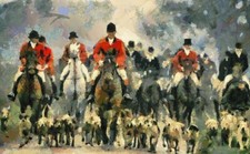 YURY MALKOV FOX HUNTING  HD 4K FRAMED CANVAS WALL ART LARGE 20X30 INCH