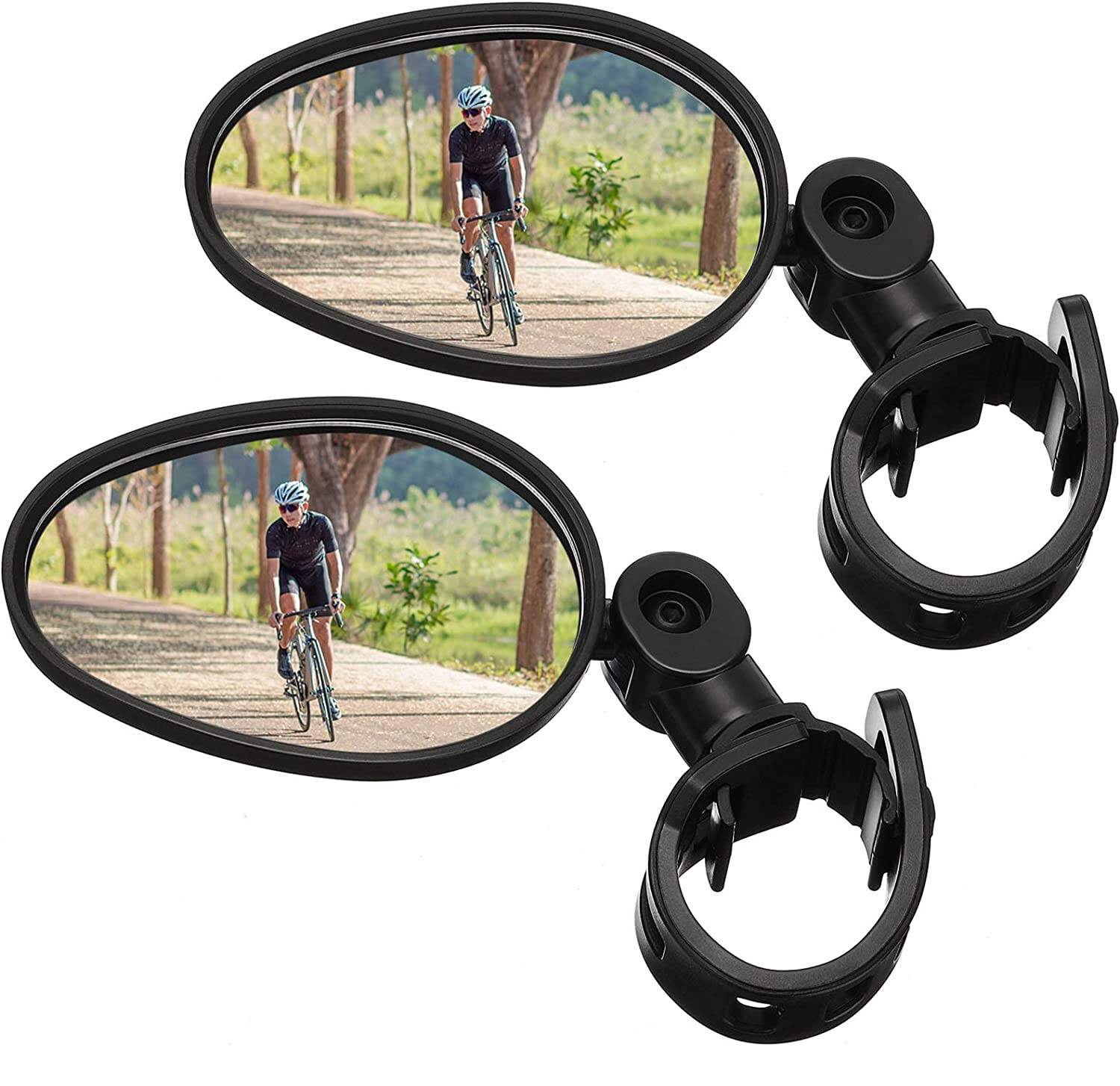 (New) 2x Bike Mirror 360° Rotatable Handlebar Mirror Bicycle Rear View Glass Mirror US (4.67 USD)