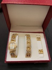 Damen Schmuck Uhr Set Strass SWAROVSKI Quarz Vintage
