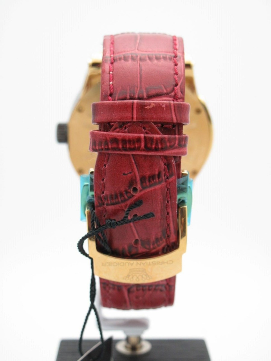 Christian Audigier Mens Gold Case Skull & Roses Dial