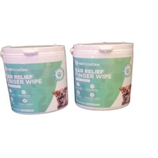 VetPrimeCare Ear Relief Finger Wipe For Dogs 2 Pack Gentle Ear Wax Removal Sooth