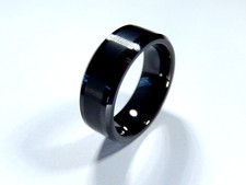 NEW 8mm Tungsten Carbide Black Brushed Comfort Fit Wedding Band Sz - 7.5