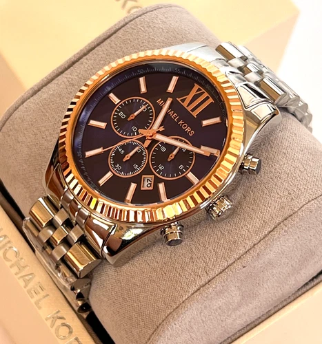 MICHAEL KORS MK8689 Lexington Chronograph Blue Dial Mens Watch BNWT GiftBox $275