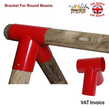 RED BRACKET FOR ROUND BEAMS Swing Climbing Frame Playhouse Wooden Beam 101mm