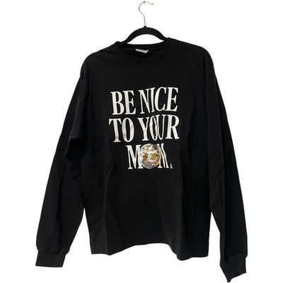 Wasted Collective Mens Sweatshirt Black Long Sleeve Be Nice To Your Mom Sz M NWT
