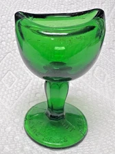 Antique Glass Eye Cup Forest Green Glass John Bull 1917 2 3/4 inch Fancy!