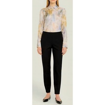Lafayette 148 New York Womens Satin Stanton Holiday Sateen Pants Black Size 10