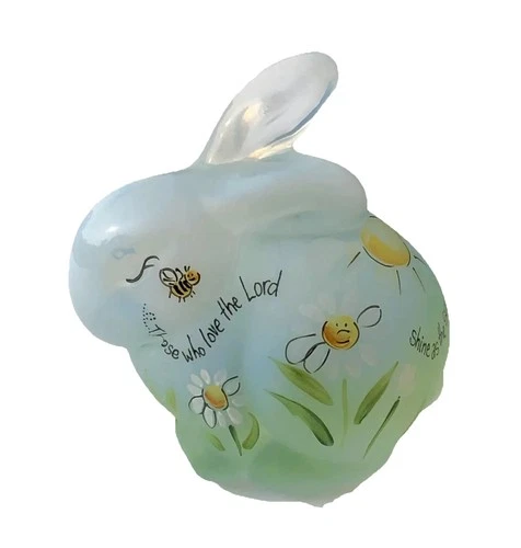 Fenton Glass Bunny Figurine Inspirations French Opal Those Who Love The Lord