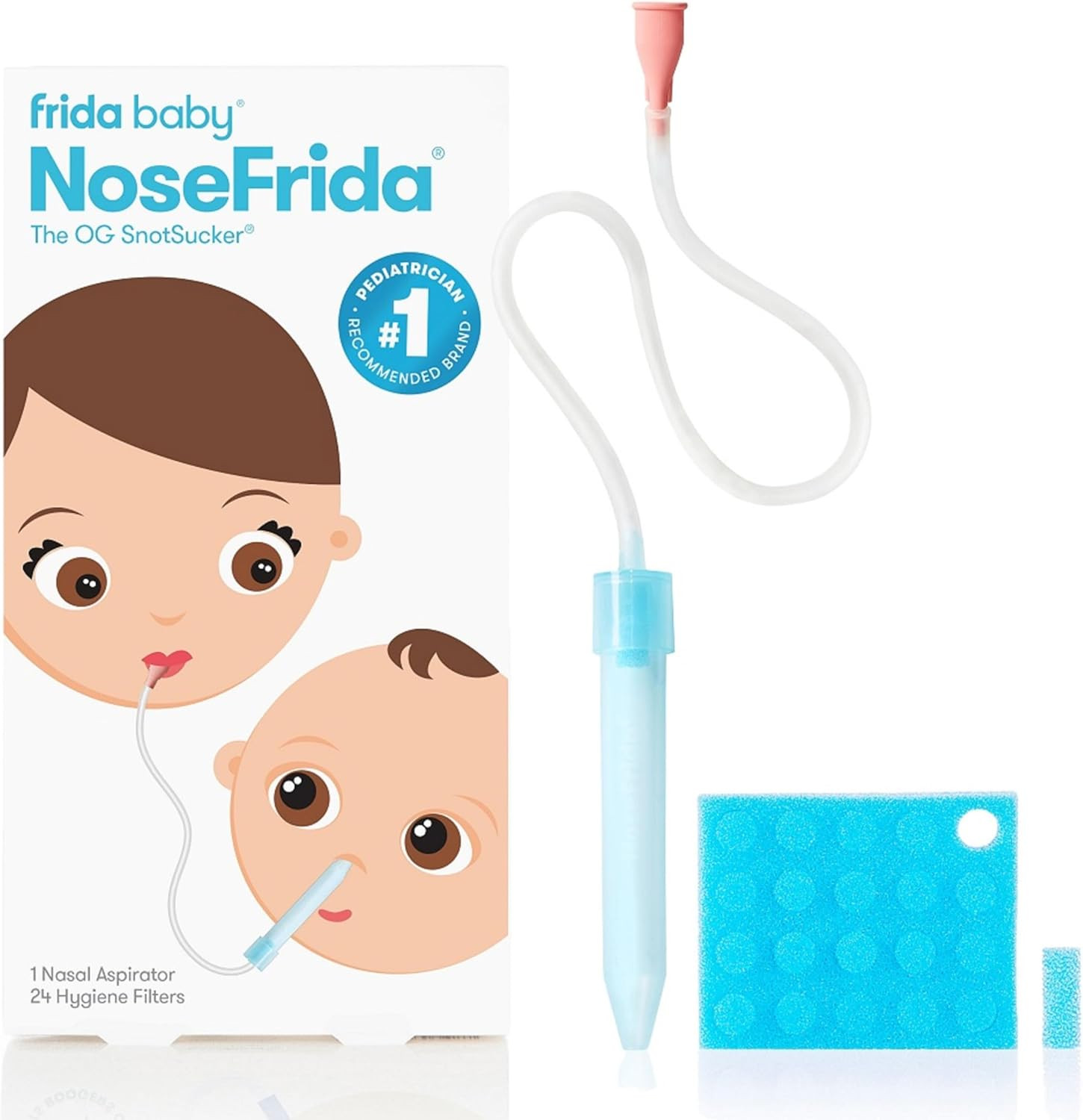Nosefrida Nasal Aspirator, Snot Sucker Suitable for Newborns and Babies, Baby No