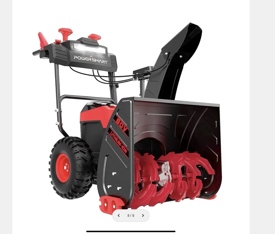 PowerSmart 80V 24" Cordless Snow Blower, 45ft Distance, Steel Chute, 6Ah Battery - Image 2 of 4