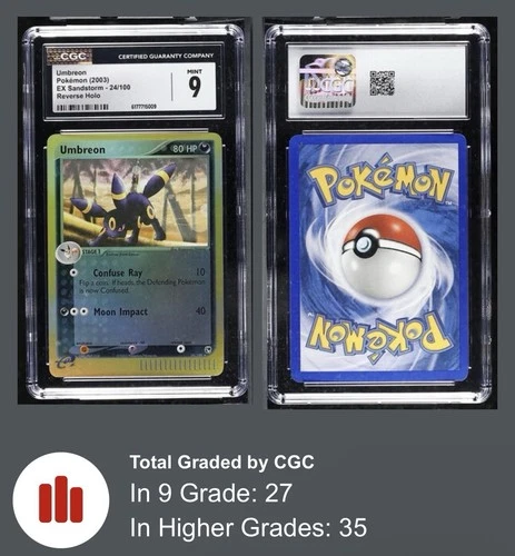 CGC 9 MINT Umbreon 24/100 EX Sandstorm Reverse Holo Pokemon Card