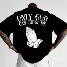 Men'S "Only God Can Judge Me" Graphic T-Shirt - Casual Crew Neck