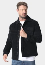 883 Police Mens Casual Corduroy Overshirt Terrace Casuals Jacket Avening Black