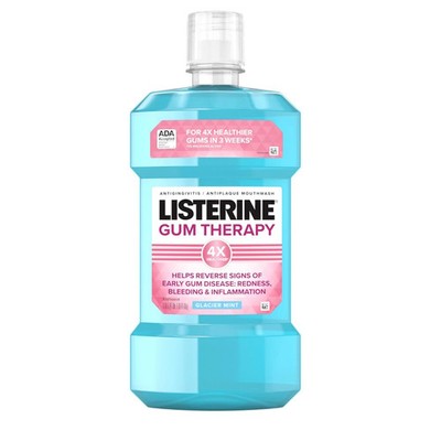Listerine Gum Therapy Anti-Gingivitis Mouthwash, Glacier Mint, 1 L / 33.8 Oz