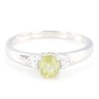 Cavill Silberring 0,68Ct Kupfer-Turmalin Oval 2 Zirkone 925 Platin