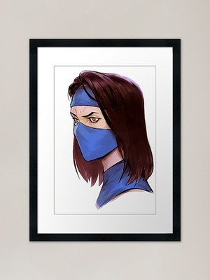 Mortal Kombat Simple Kitana gerahmtes gerahmtes Wandbild Poster Leinwanddruck Bild