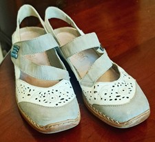 Rieker Antistress Gray White Cutout Mary Jane Comfort Shoes - EU 39 - US 8.5