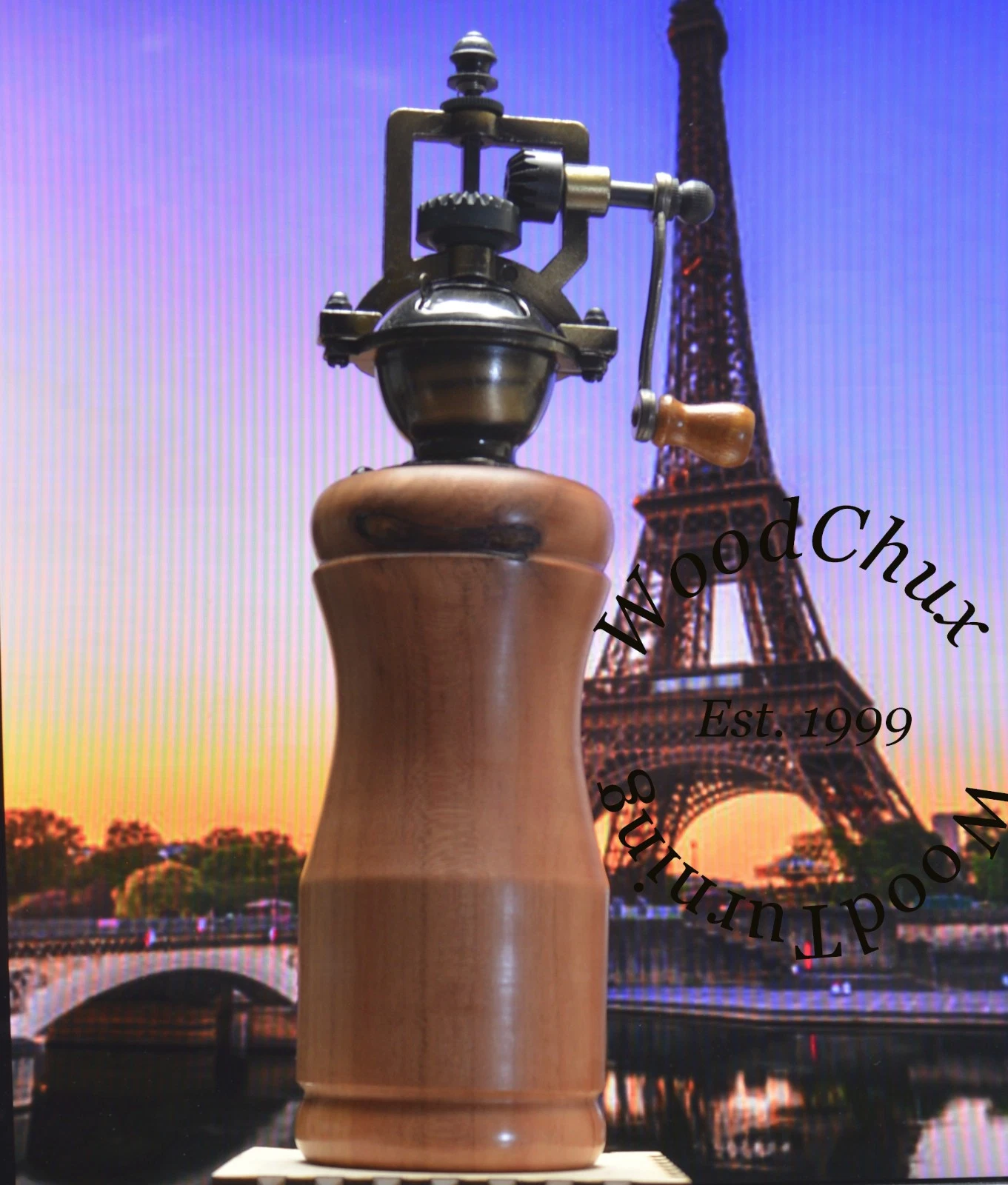 Pepper Mill Grinder Peppermill Cherry Wood Wooden Handmade SEE VIDEO 934a