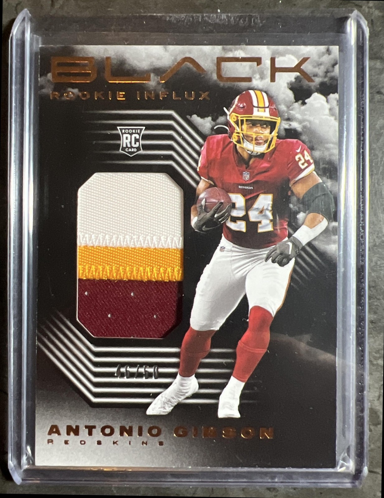 Antonio Gibson Panini Black Rookie Influx Memorabilia #RI29 Copper