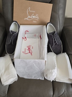 Christian Loubotin Jimmy Flats Veau Velours Smoky . UK - 46 US