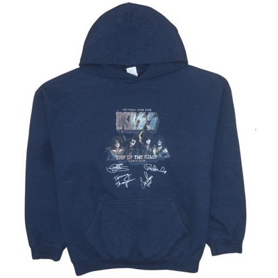 Gildan Herren Blau XL Pullover Hoodie KISS End Of The Road Tour