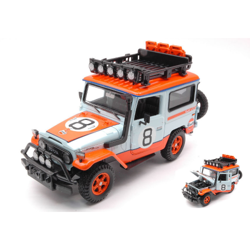 Toyota FJ40 Hard Top 1974 With Roof Rack Gulf 1:24 Motormax Auto Stradali -D- Ne-image