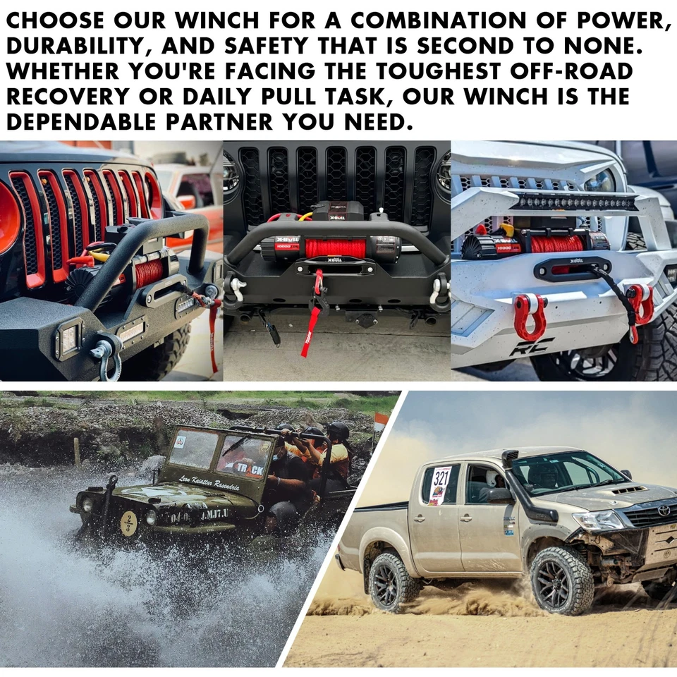 X-BULL Winch 14500LBS 13500LBS 12000LBS Waterproof 4WD Trailer Jeep Offroad 4×4 Foto 2 de 3