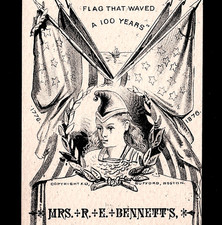 1876 Centennial Victorian Trade Card Mrs Benn...