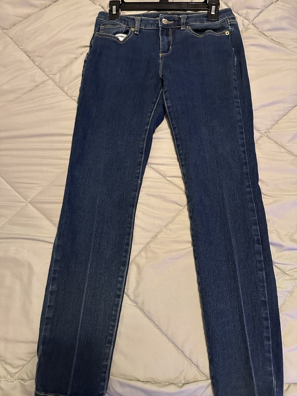 MICHAEL Michael Kors Selma Skinny Dark Wash Stretch 5-Pocket Logo Jeans 