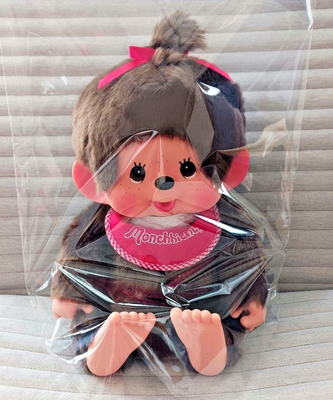 Sekiguchi Monchhichi Premium Standard Plush Toy L Brown Girl F/S