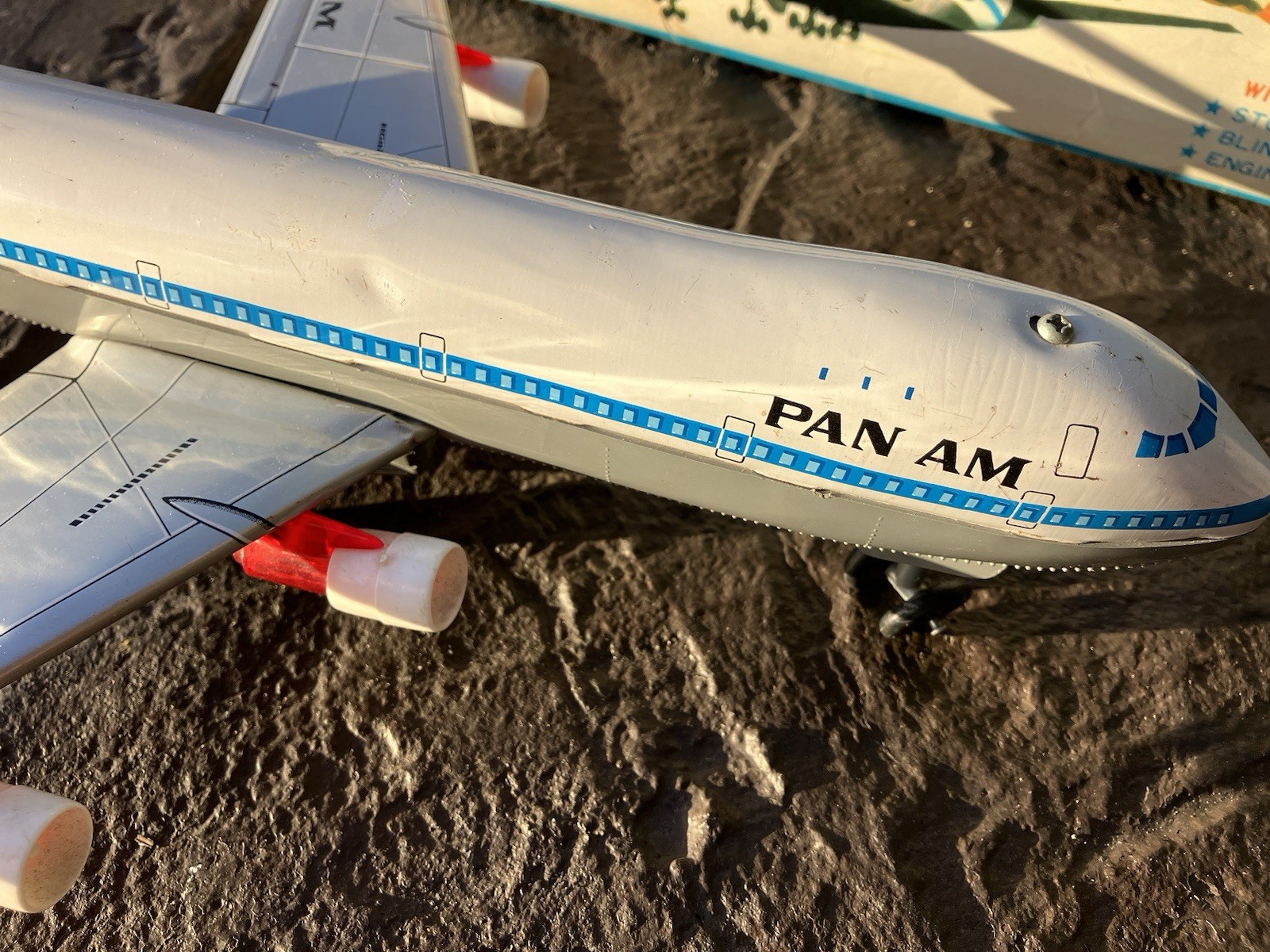 Pan Am Air Tin Toy Boeing 747 Battery Operated Jet Japan Lithograph original box