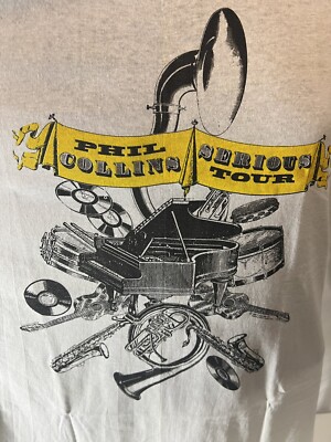 Vintage 1990 Phil Collins Serious Tour Tee  XL Brand New Never Worn Rare