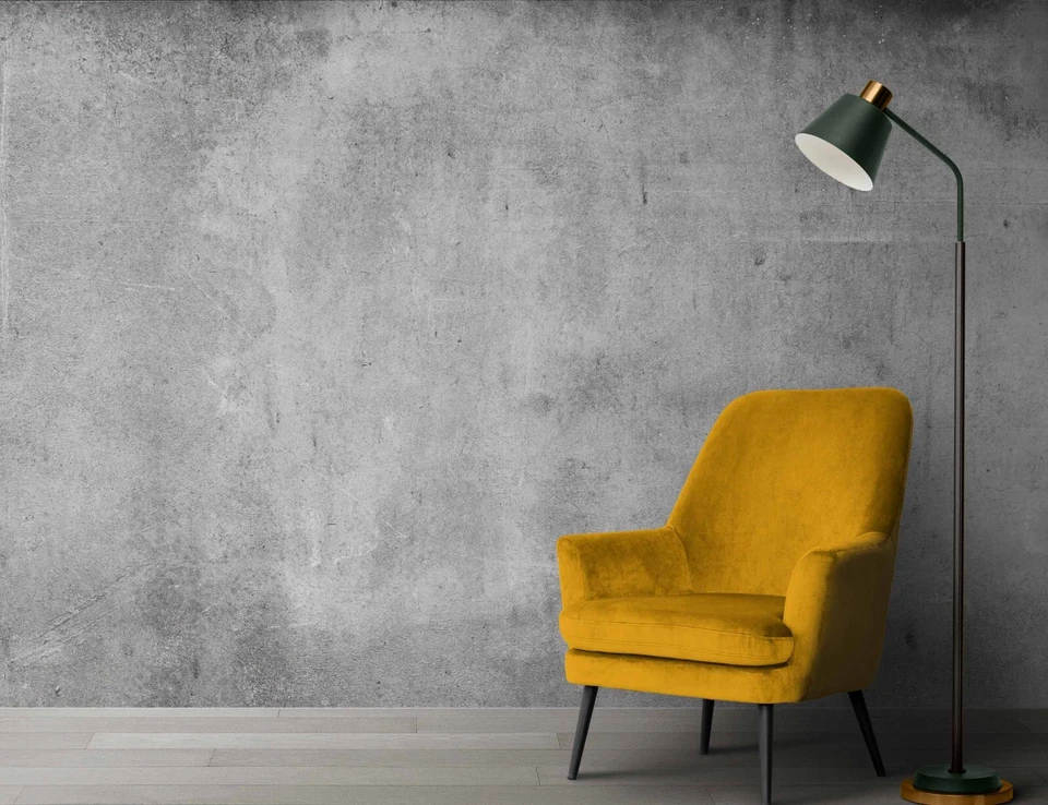 Textura de pared de hormigón gris Loft cemento mural papel pintado extraíble o regular Foto 2 de 4