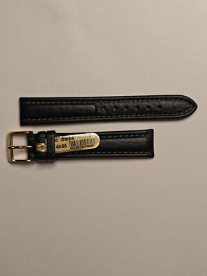 New DI MODELL Sherpa 18mm Black Crocograin Leather Strap Made In Germany 18x16