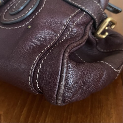 Chloe Paddington Leather Hand Bag Bordeaux Burgundy Medium Padlock Key Vintage - 第 9/19 張圖片