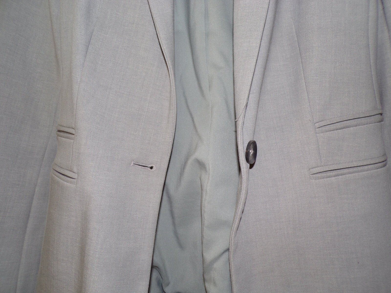 EXPRESS GRAY ONE BUTTON 24 INCH JACKET BLAZER SZ 4 - image 3