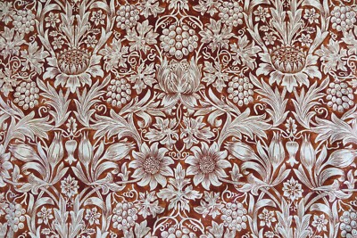 WILLIAM MORRIS VORHANGSTOFF DESIGN Sonnenblume Samt 3,6 METER SAFRAN/VELLUM