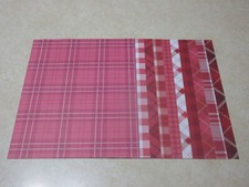 SALE!! 8.5" x 11"  RECOLLECTIONS PAPER - ASSORTED RED PLAID PRINTS - 10 SHEETS
